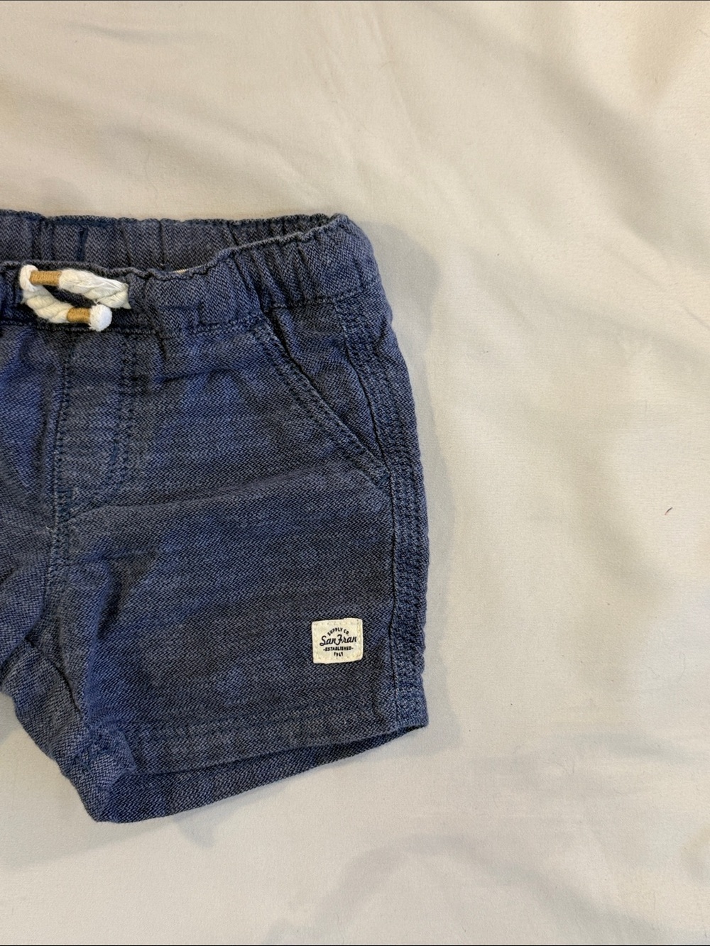 H&M Navy Blue Pull-On Shorts with Rope Drawstring - Picture 3 of 5